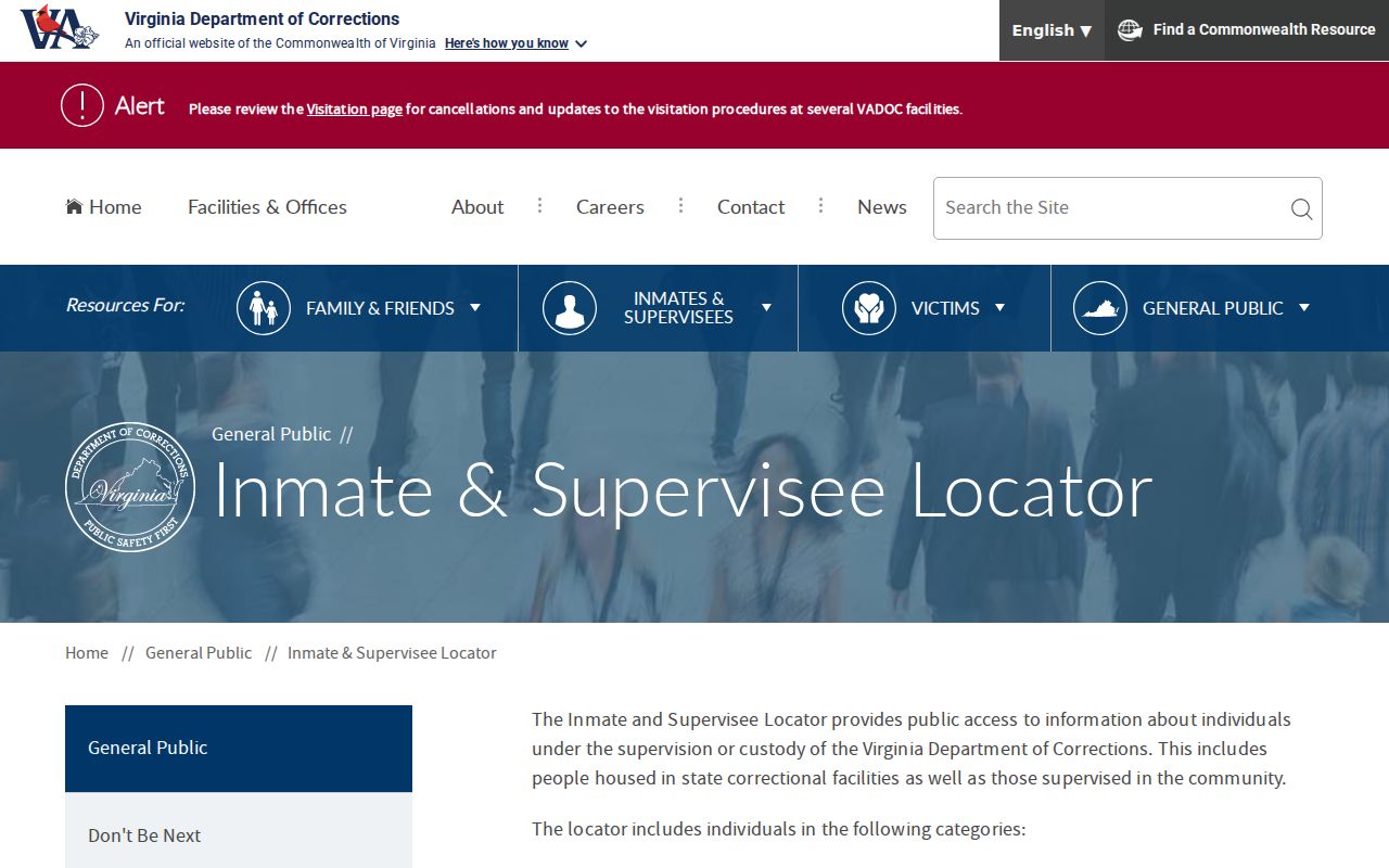 Alexandria arrest records and Virginia state inmate locator