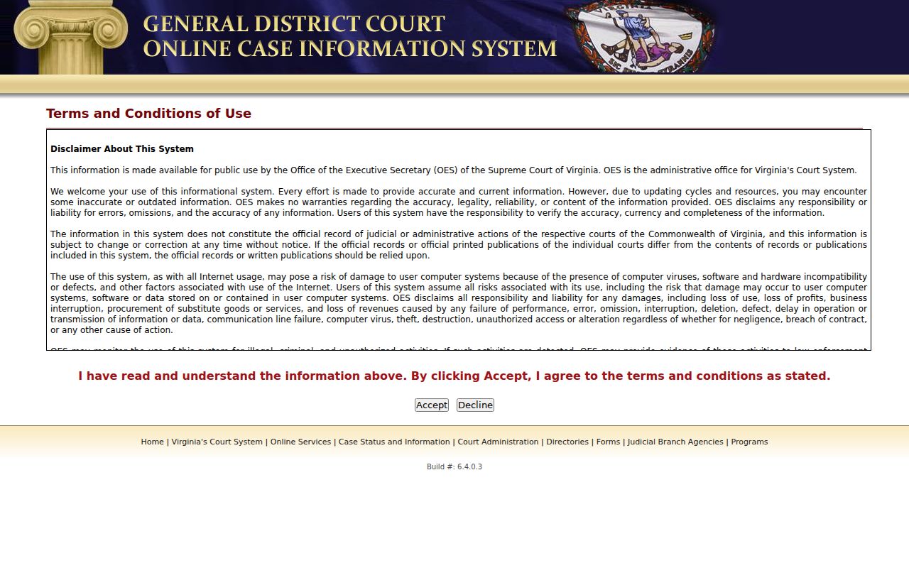 Alexandria criminal records in General District Court search